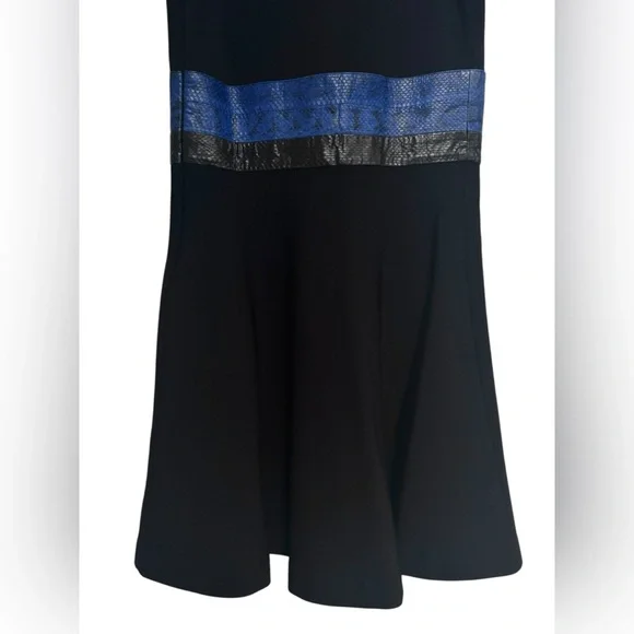 PROENZA SCHOULER $990 Retail Black Rattlesnake Trim Fit & Flare Dress, Size XS